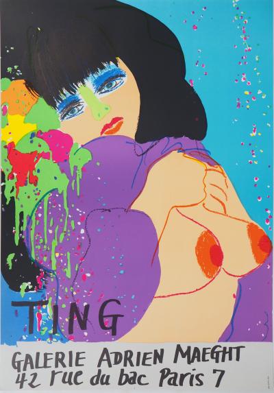 Walasse TING : Bleue, Moment intime - Lithographie originale signée 2