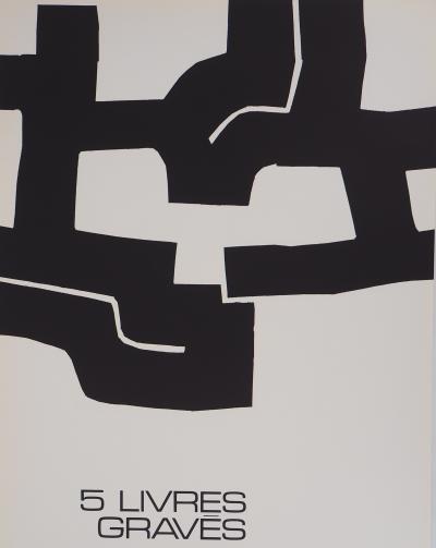 Eduardo CHILLIDA : Abstraction noir et blanc - Lithographie originale 2