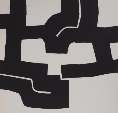 Eduardo CHILLIDA : Abstraction noir et blanc - Lithographie originale 2