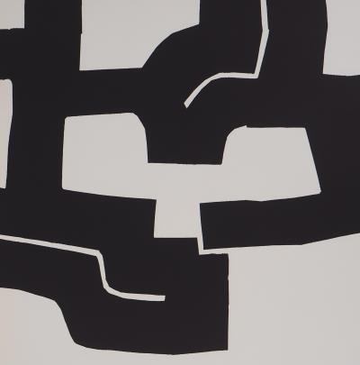 Eduardo CHILLIDA : Abstraction noir et blanc - Lithographie originale 2