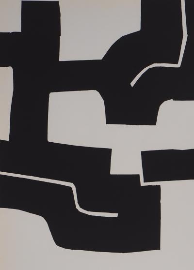 Eduardo CHILLIDA : Abstraction noir et blanc - Lithographie originale 2