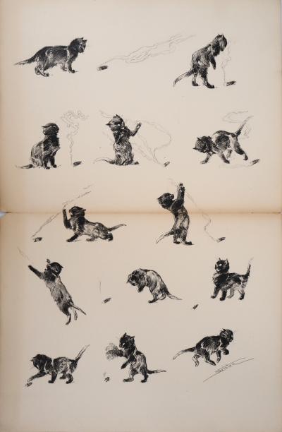 Théophile Alexandre STEINLEN : Les chats qui jouent - Lithographie signée 2