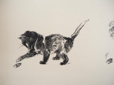 Théophile Alexandre STEINLEN : Les chats qui jouent - Lithographie signée 2