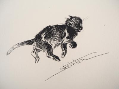 Théophile Alexandre STEINLEN : Les chats qui jouent - Lithographie signée 2