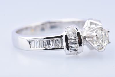 Solitaire ring in white 18 carats gold, embellished with 1.04 ct diamonds in total 2