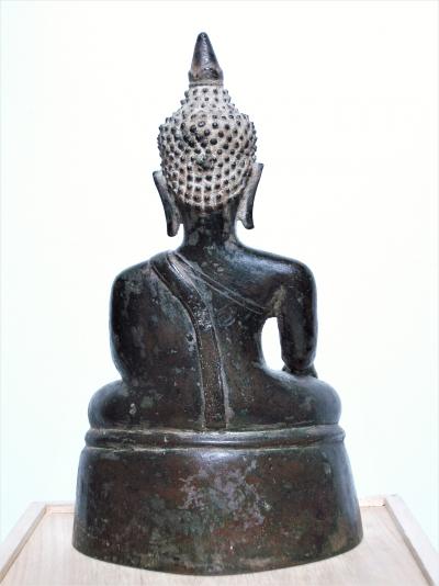 Laos, 16eme siècle, Bouddha assis en bronze 2