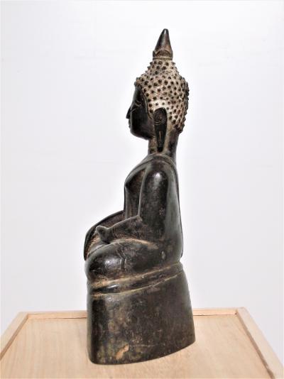 Laos, 16eme siècle, Bouddha assis en bronze 2