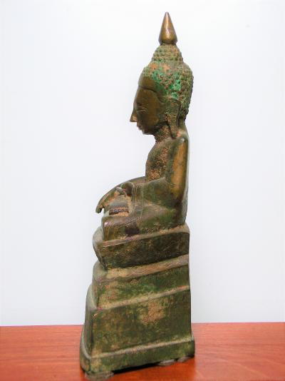 Birmanie - Bouddha assis  en bronze, XIXe siècle 2