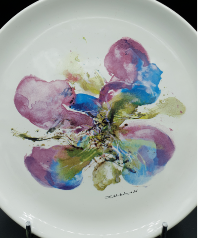 ZAO Wou-Ki - L’Orchidée, 1986 - Assiette en porcelaine sérigraphiée 2