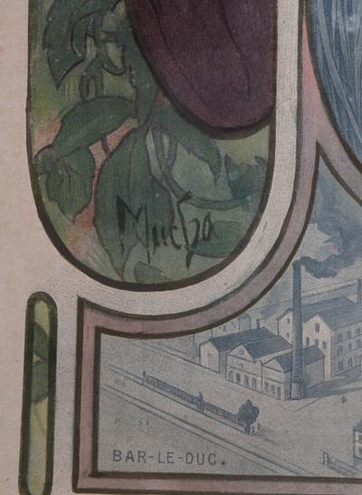 Alphonse MUCHA - Bières de la Meuse, 1897 - Affiche lithographique originale 2