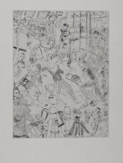 Leonard Tsugouharu FOUJITA - A la Rotonde (Paris), 1927, original Etching 2