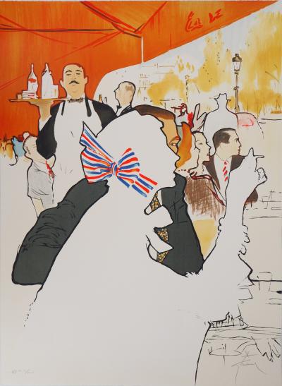 René GRUAU : En terrasse - Lithographie signée au crayon 2