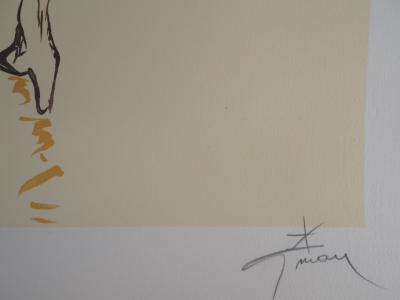 René GRUAU - Femme au parapluie, Voilà la pluie - Lithographie signée au crayon 2