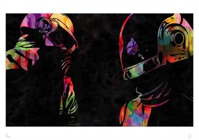 Vincent SABATIER - Daft Punk, 2019 - Sérigraphie au crayon