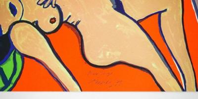 CORNEILLE - Femme nue allongée - Lithographie signée à la main 2
