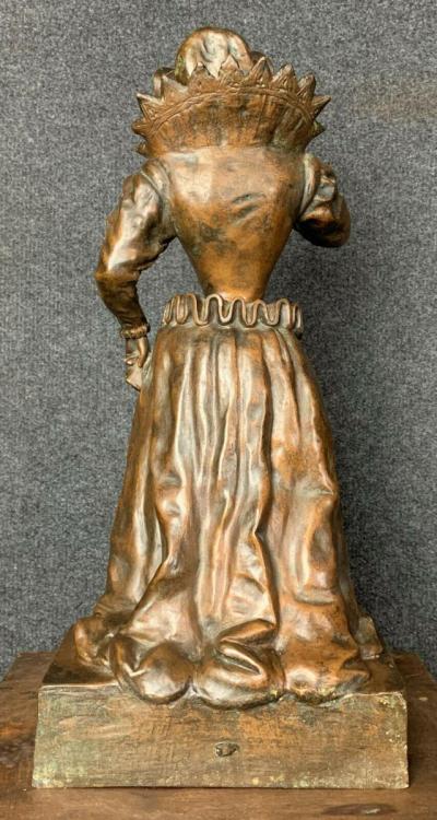 Désiré GRISARD - Femme de cour, vers 1990 - Bronze a patine claire 2