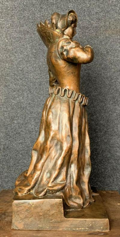 Désiré GRISARD - Femme de cour, vers 1990 - Bronze a patine claire 2