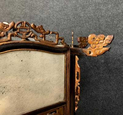 Lanterne chinoise en bois exotique et bois doré, vers 1900 2