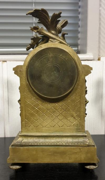 Pendule triptyque époque Napoléon III en bronze doré 2