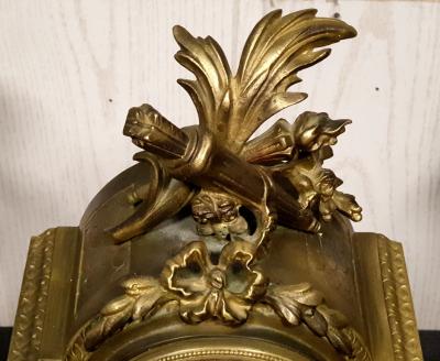 Pendule triptyque époque Napoléon III en bronze doré 2