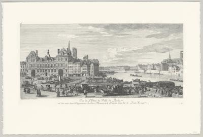 Jacques  Rigaud  - Vue de l’Hôtel de Ville de Paris, 18e siècle - Eau-forte et burin 2