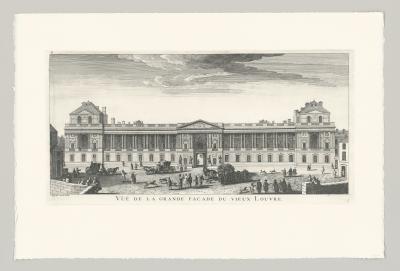Jacques Rigaud - Vue de la grande façade du vieux Louvre, 18e siècle - Eau-forte et burin 2