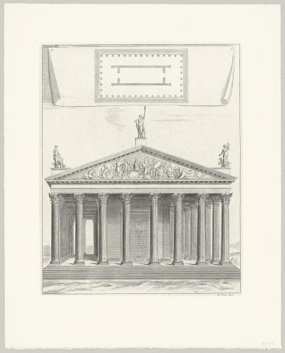 Nicolas Pitau - Temple pseudodiptère, 17e siècle - Eau-forte et burin 2
