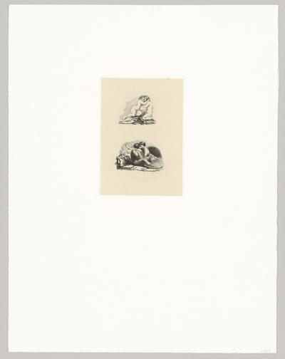 Dominique-Vivant Denon  - Deux Groupes d’Amants se caressant, 18e siècle - Eau-forte 2
