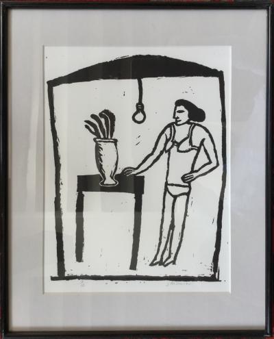 Jean DESMIER - Maîtresses 1,2,3 et 4 ,vers 2000 - 4 linogravures signées 2