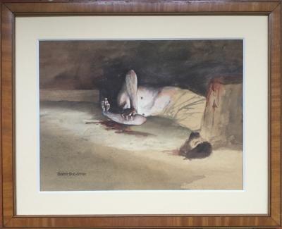 Casimir BRAU-SIMON - La décapitation d’Holopherne - vers 1895 ,aquarelle signée du cachet de l’atelier 2