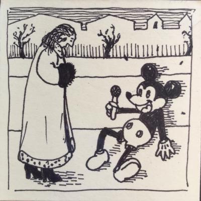 Rafael ALTERIO - Mickey, 2010 - Dessin à l’encre signé 2