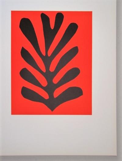 Henri MATISSE (d’après) - Feuille sur fond rouge, 1965 - Lithographie 2