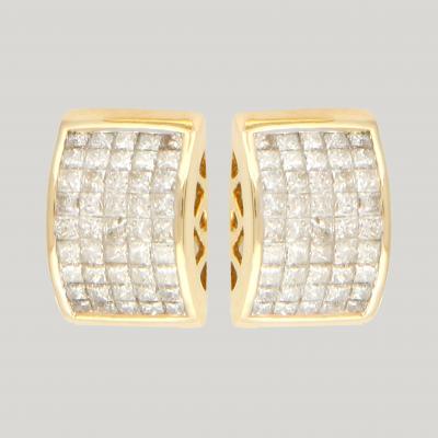 Yellow Gold Diamond Earring Studs 2