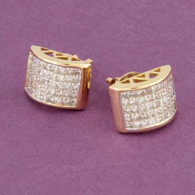 Yellow Gold Diamond Earring Studs 2