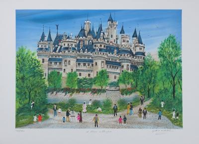Dan GANDRE - Le château de Pierrefonds - Lithographie signée au crayon 2