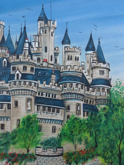 Dan GANDRE - Le château de Pierrefonds - Lithographie signée au crayon 2