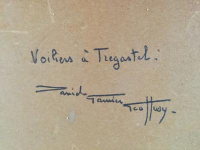 Daniel GARNIER-GEOFFROY - Voiliers à Trégastel - Aquarelle signée 2