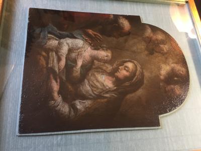 Ecole italienne du XVIIIe - Vierge a l’enfant - huile sur panneau de métal 2
