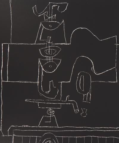 LE CORBUSIER : La dive bouteille, le verre et le livre - Lithographie originale Signée 2