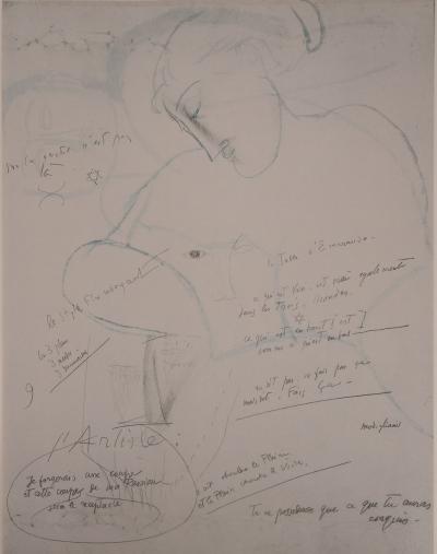 Amedeo MODIGLIANI (d’après) : La table d’émeraude - Lithographie signee, 1959 2
