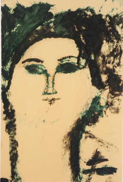 Amedeo MODIGLIANI (d’après) : Le portrait vert - Lithographie, 1959 2