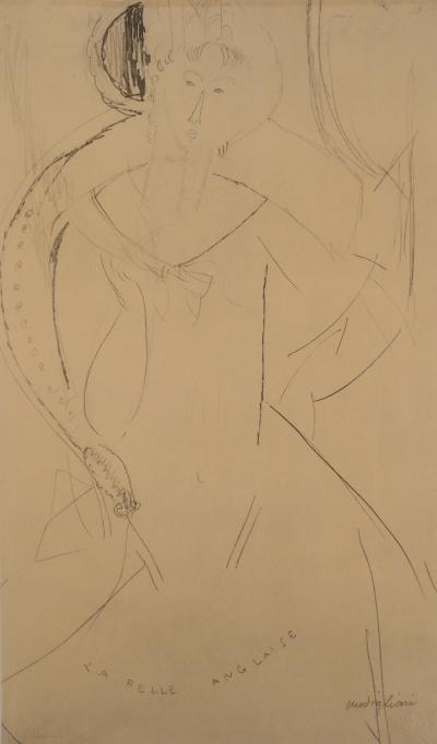 Amedeo MODIGLIANI (d’après) : La belle anglaise - Lithographie Signée , 1959 2