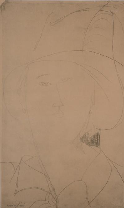 Amedeo MODIGLIANI (d’après) : Femme avec un chapeau, 1959 - Lithographie 2