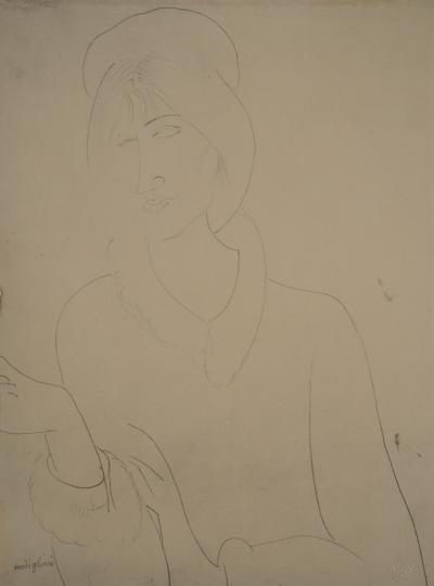 Amedeo MODIGLIANI (d’après) - Portrait de Jeanne Hébuterne, 1959 - Lithographie signée 2