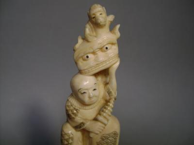 Japon - Okimono représentant Fukurokuju et l’enfant, début du XXème siècle 2