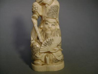 Japon - Okimono représentant Fukurokuju et l’enfant, début du XXème siècle 2