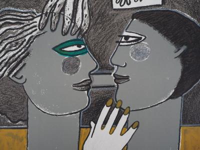 CORNEILLE - Couple à la colombe, 2002 - Lithographie signée à la main 2