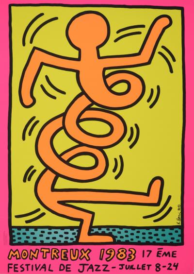 Keith HARING - Montreux Jazz Festival (orange), 1983 - Sérigraphie