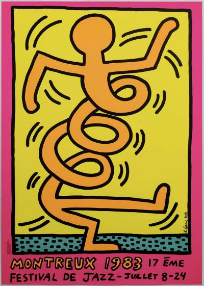 Keith HARING - Montreux Jazz Festival (orange), 1983 - Sérigraphie 2
