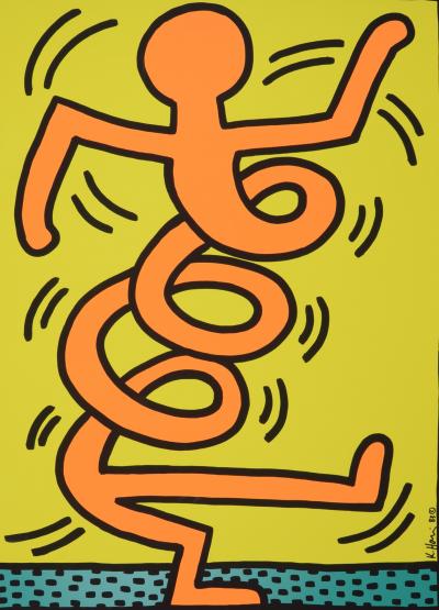 Keith HARING - Montreux Jazz Festival (orange), 1983 - Sérigraphie 2
